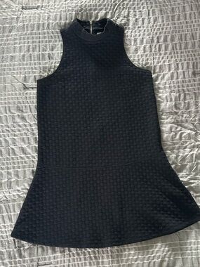 Abercrombie & Fitch Black Sleeveless Textured Mini Dress